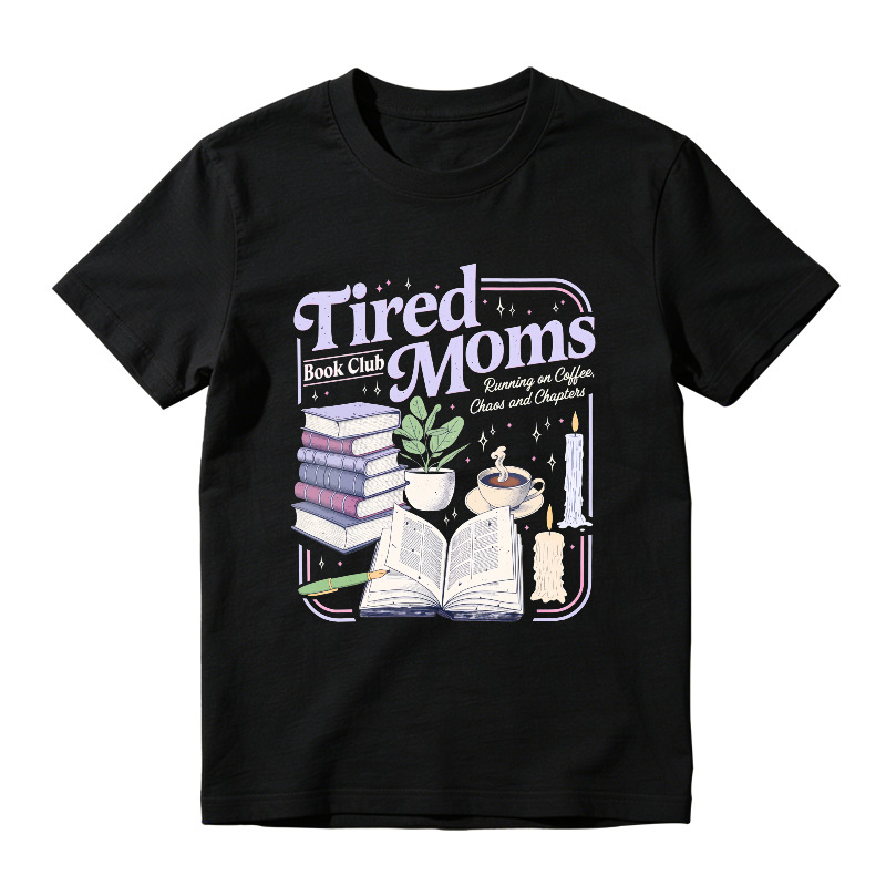 Wardrobecart Tired Moms Book Club Reading With Tea Candles And Plants Unisex Classic T-shirt