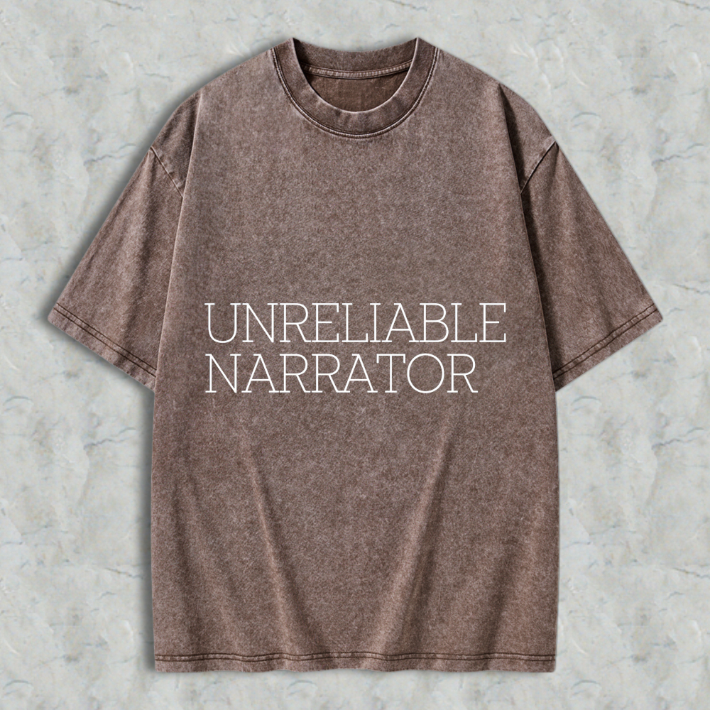 Wardrobecart Unreliable Narrator Unisex Washed T-shirt