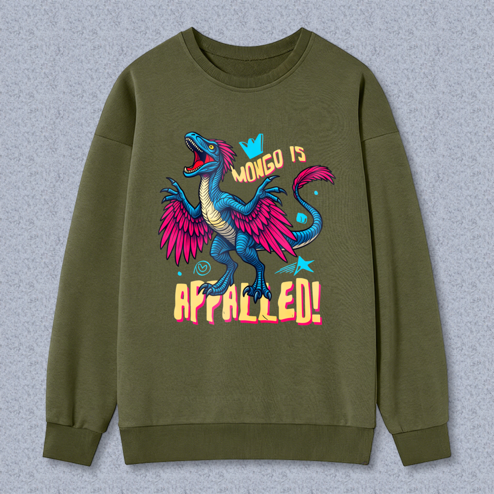 Wardrobecart Dragon With Crown And Text Mongo Is Appalled Unisex Classic Sweatshirt