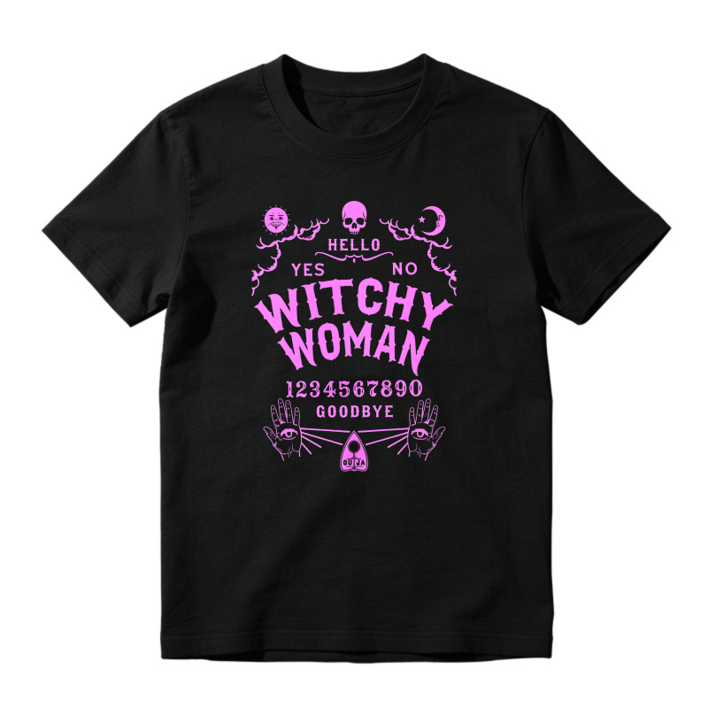 Ouija Board Witch Woman Skull Moon Graphic, Unisex Classic T-shirt