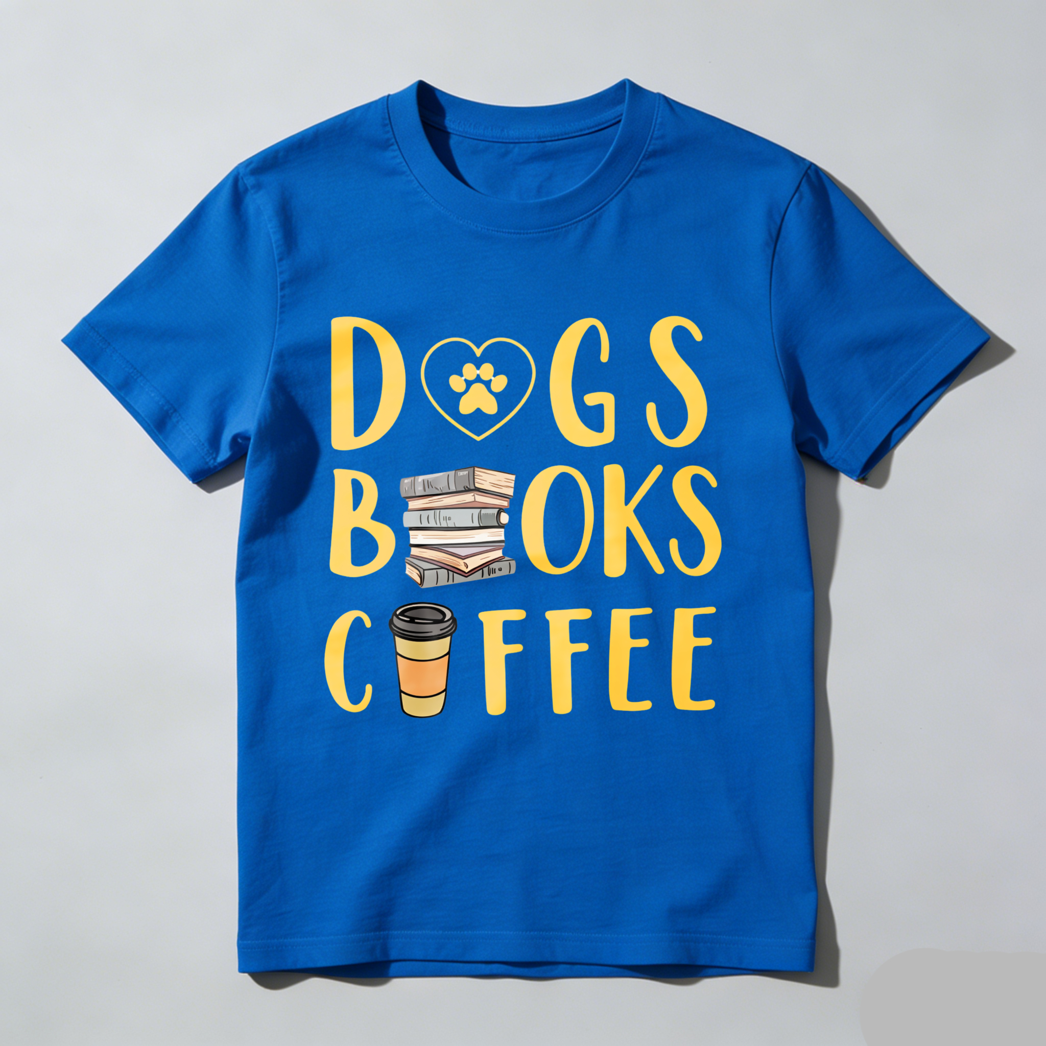 Wardrobecart Dogs Books Coffee Tshirt