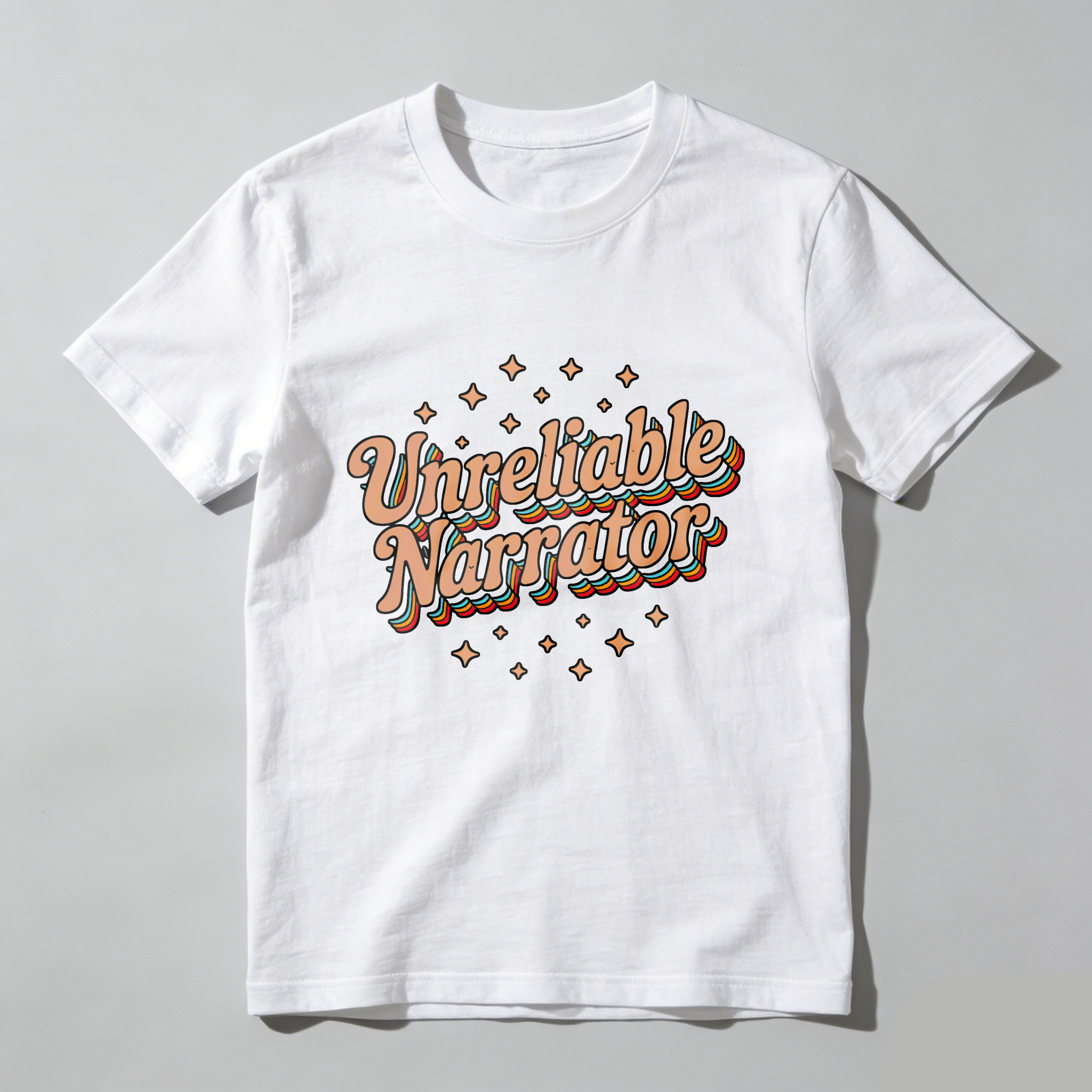 Wardrobecart Unreliable Narrator With Star Accents Tshirt