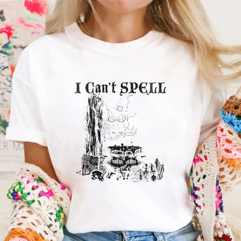 I Cant Spell Funny Witch Halloween Graphic T-shirt