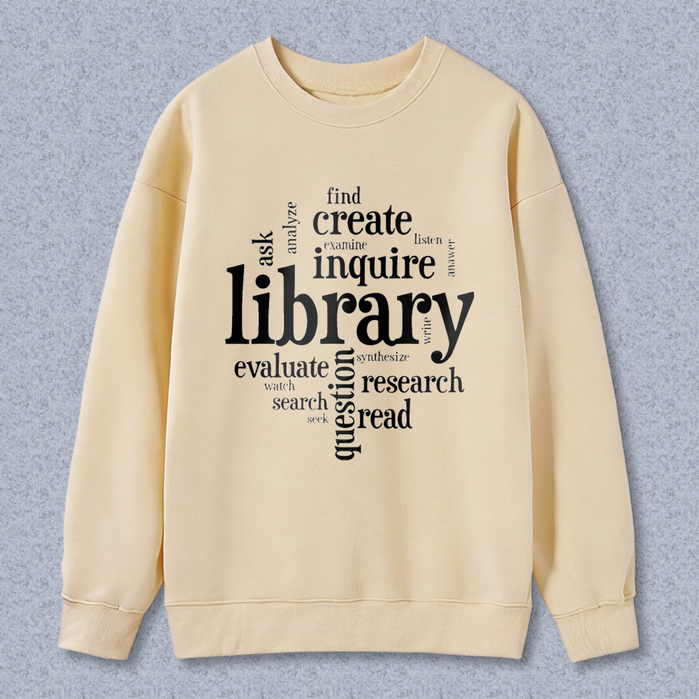 Wardrobecart Library Word Art Design Unisex Classic Sweatshirt