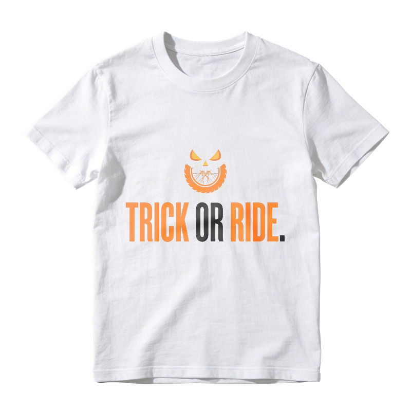 Halloween Trick Or Ride Pumpkin Bicycle Graphic Unisex Classic T-shirt