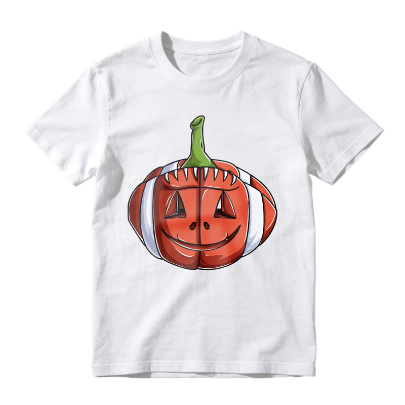 Cartoon Pumpkin With Green Stem And Striped Orange White Body Unisex Classic T-shirt