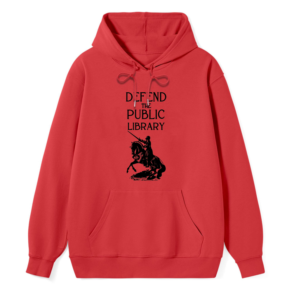 Wardrobecart Defend The Public Library Knight On Horseback Unisex Classic Hoodie