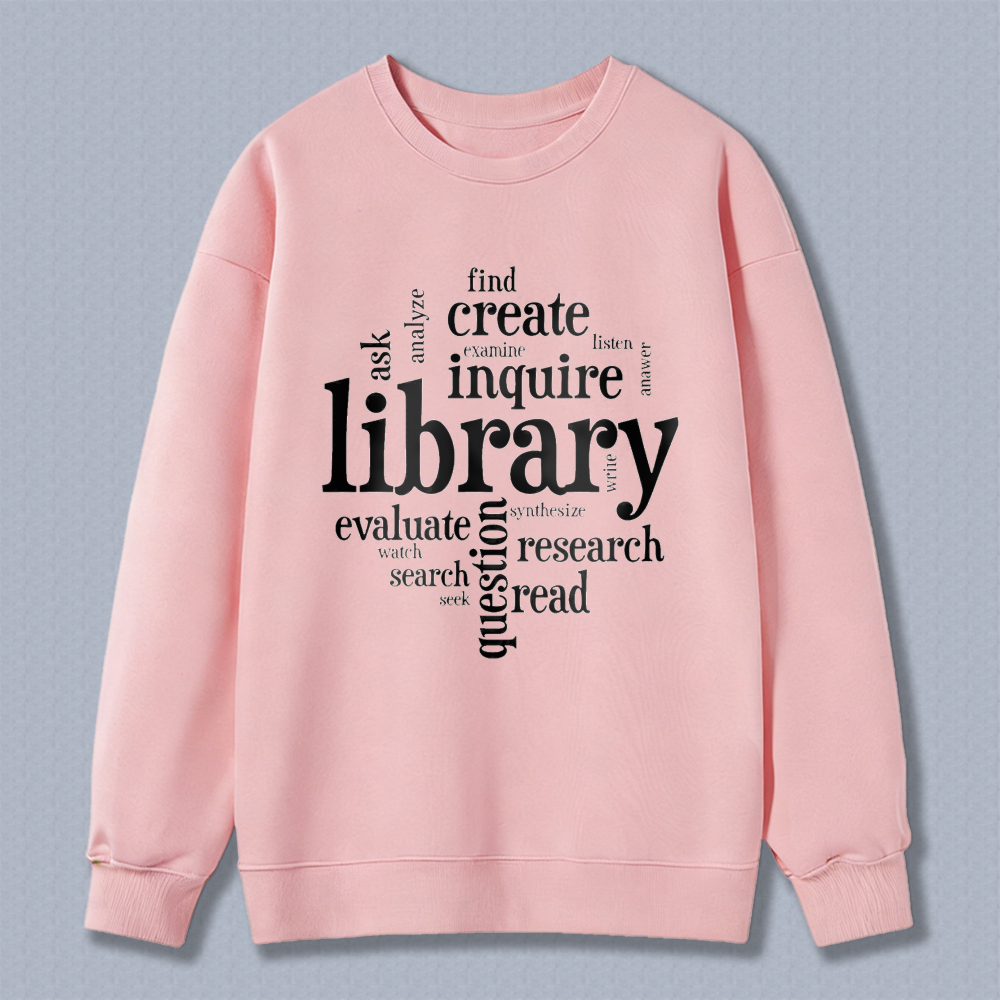 Wardrobecart Library Word Art Design Unisex Classic Sweatshirt