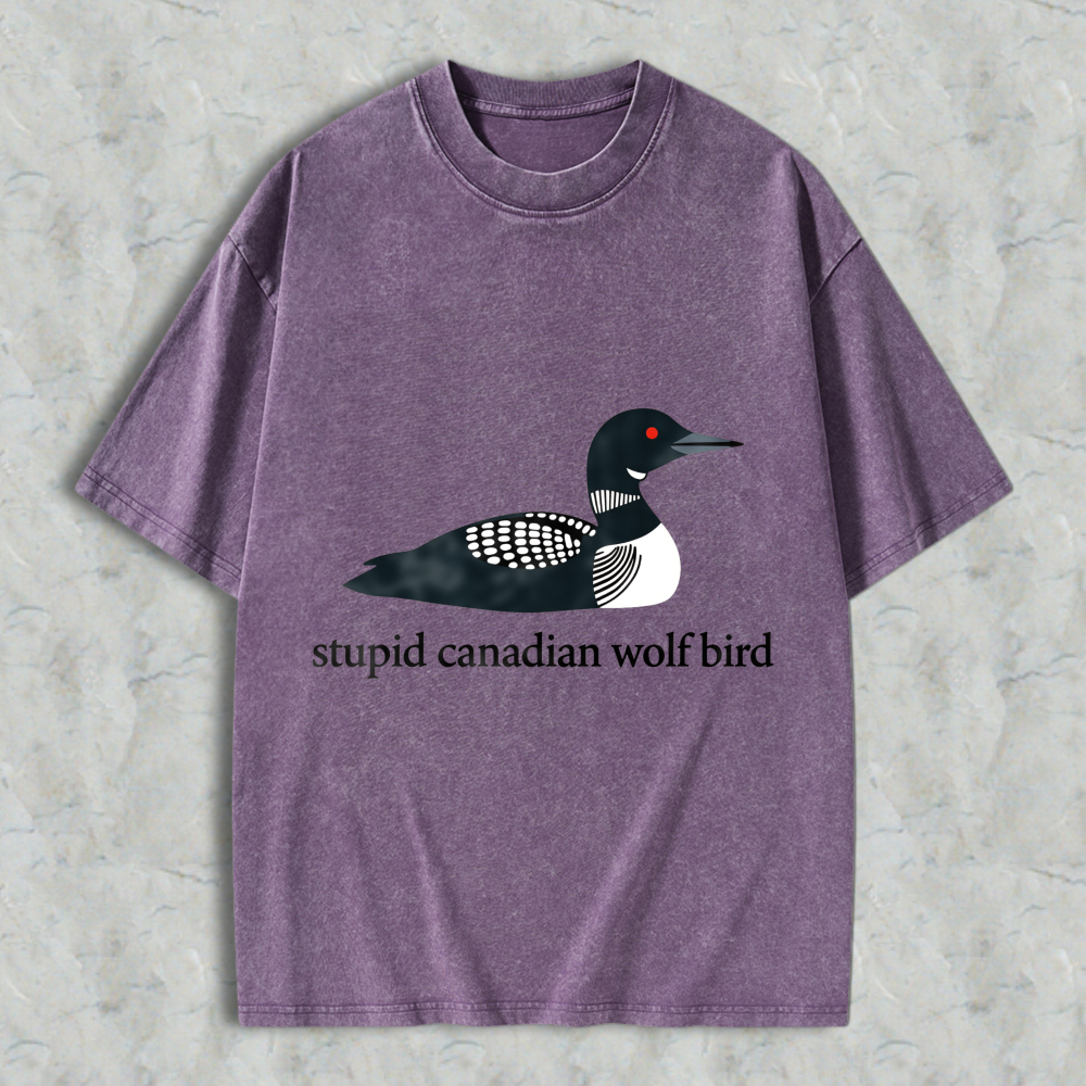 Wardrobecart Loon Bird Design Unisex Washed T-shirt