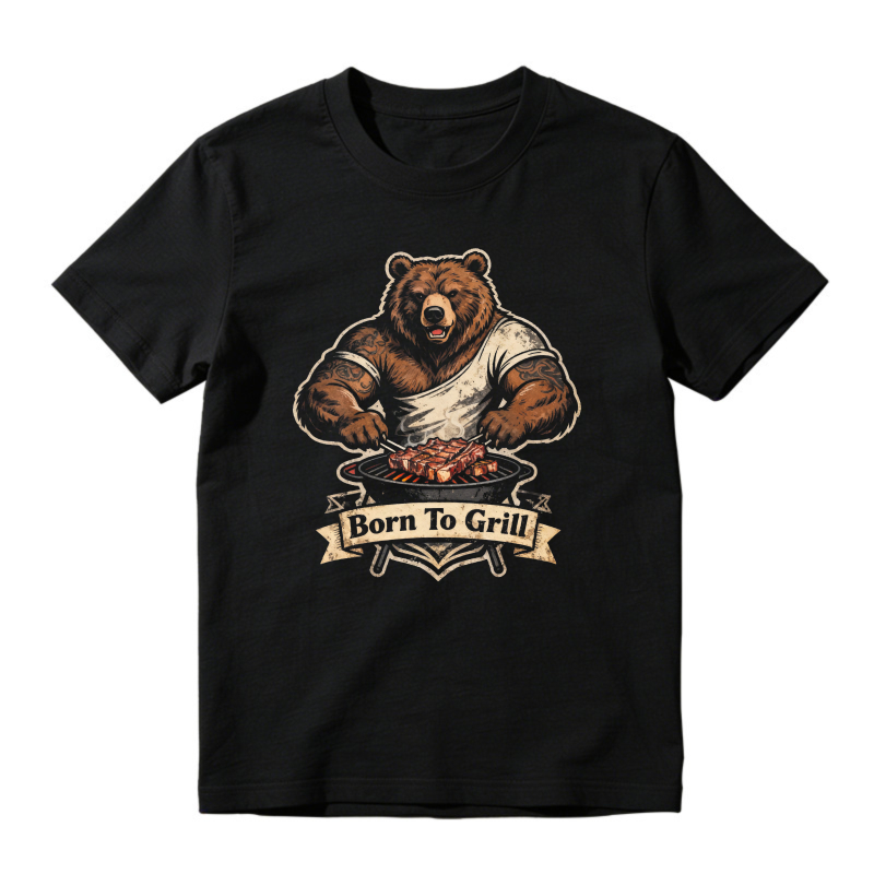Born To Grill Bear Cooking Barbecue Unisex Classic T-shirt