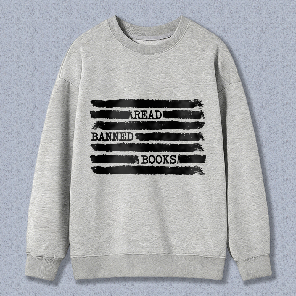 Wardrobecart Read Banned Books Pattern Unisex Classic Sweatshirt