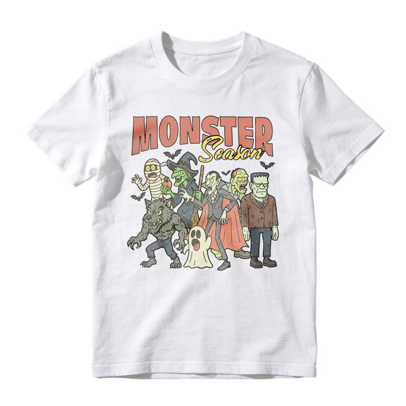 Monster Season Halloween Funny Horror Characters Group Vintage Unisex Classic T-shirt