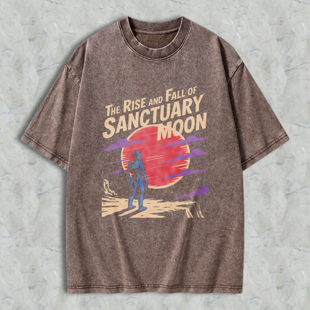 Wardrobecart The Rise And Fall Of Sanctuary Moon Space Adventure Unisex Washed T-shirt