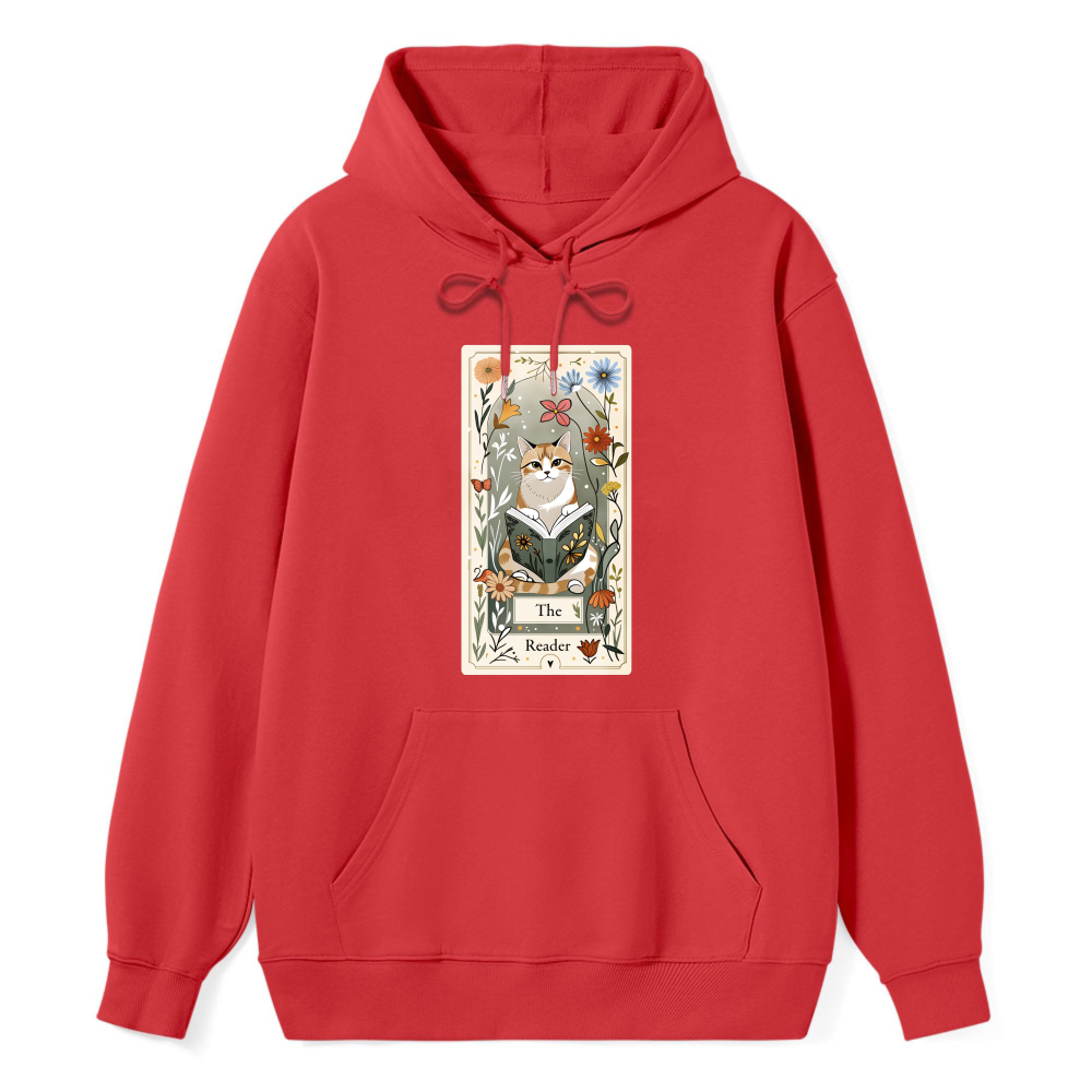 Wardrobecart Cat Reading Book Tarot Card Design Unisex Classic Hoodie
