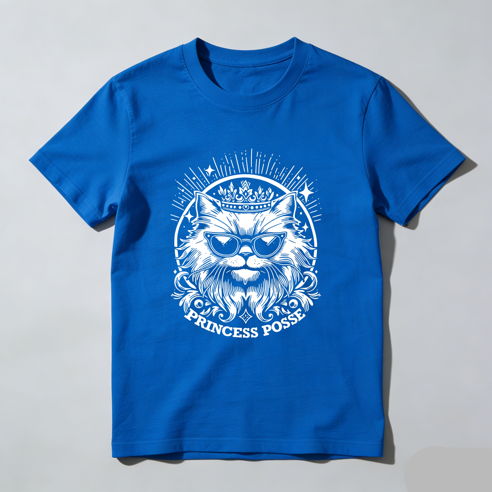 Wardrobecart Cat With Crown And Sunglasses Princess Posse Tshirt