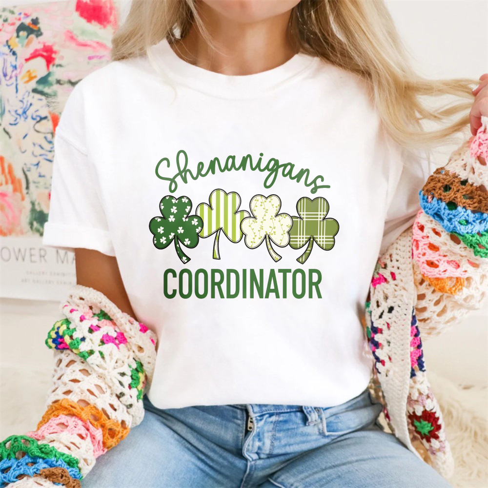 Wardrobecart Shenanigans Coordinator With Four Shamrocks tshirt