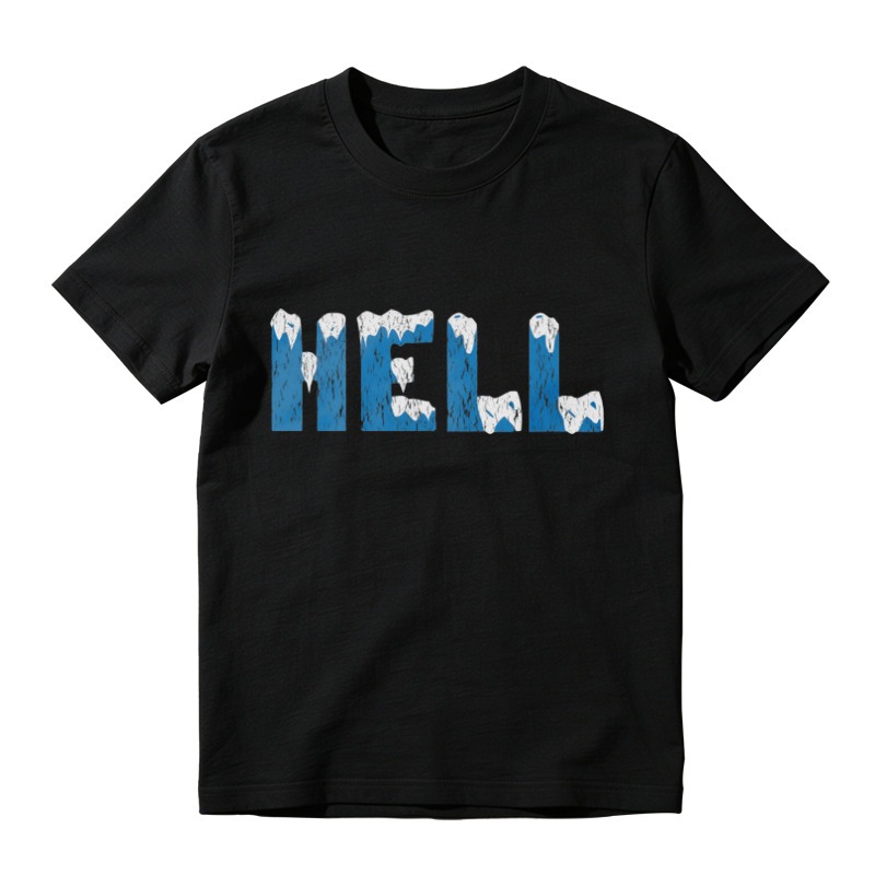 Mell Blue Icy Text Graphic T-shirt