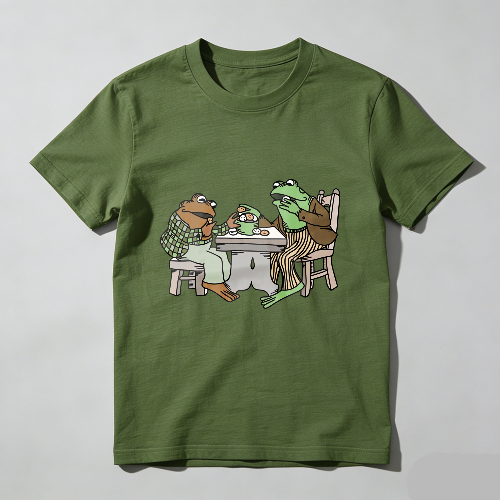 Wardrobecart Frogs Sitting At Table Eating Pizza Tshirt