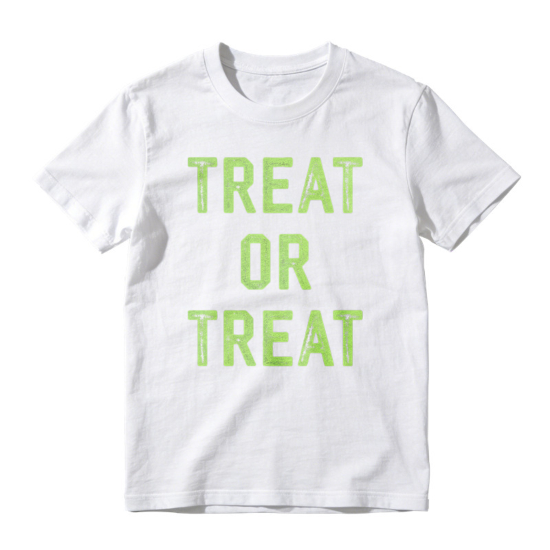 Treat Or Treat Text Graphic Halloween Theme T-shirt