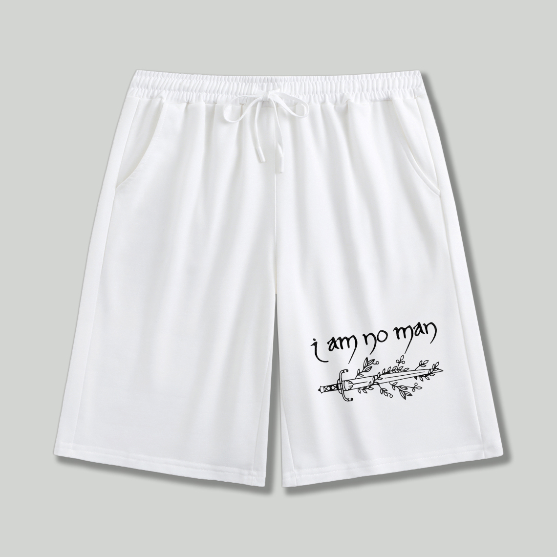 Wardrobecart I Am No Man Quote With Floral Design Shorts