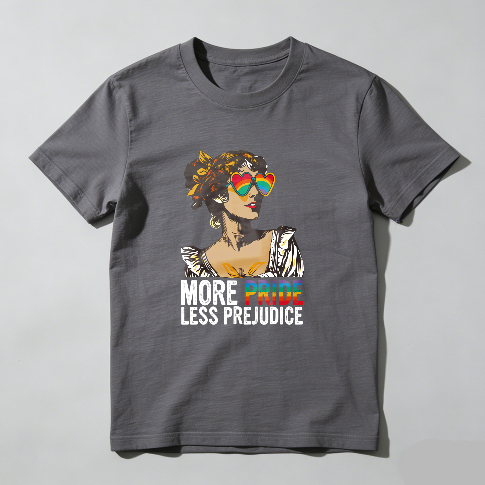 Wardrobecart More Pride Less Prejudice Rainbow Woman tshirt