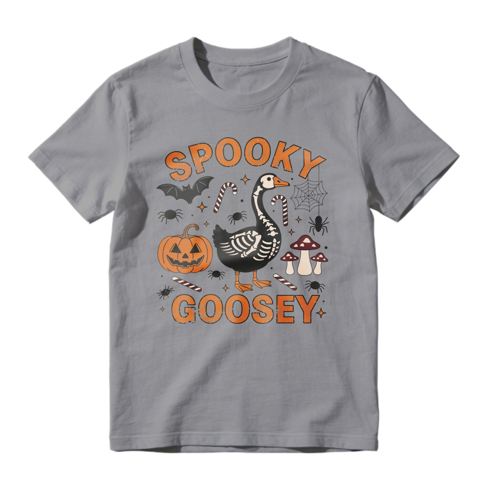 Spooky Goosey Halloween Skeleton Goose Pumpkin Bat Spider Candy Unisex Classic T-shirt