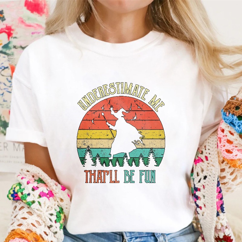 Underestimate Me Thatll Be Fun Bigfoot Sasquatch Vintage Sunset Retro Unisex Classic T-shirt