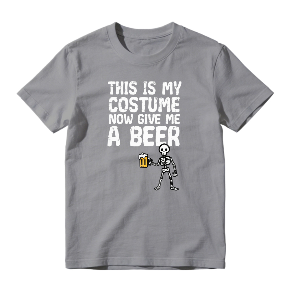 This Is My Costume Now Give Me Beer Skeleton Holding Mug Unisex Classic T-shirt