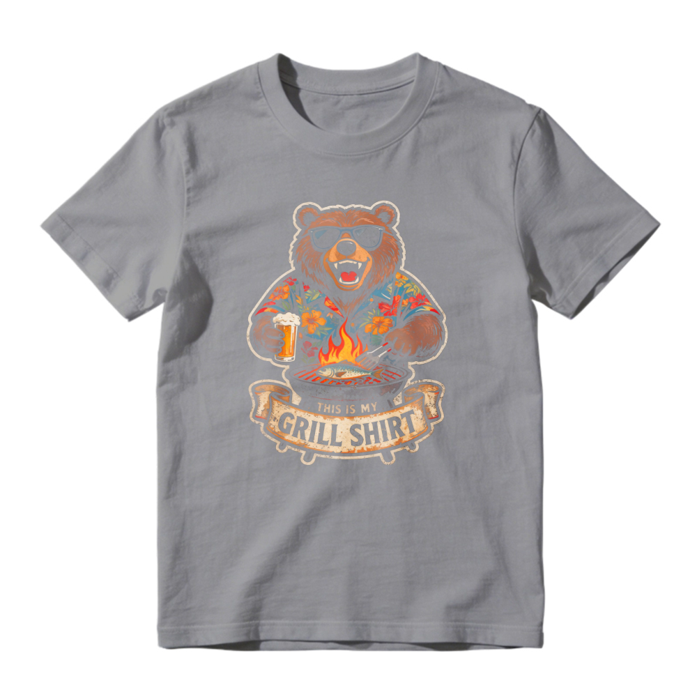 Funny Bear Wearing Sunglasses Grilling With Beer This Is My Grill Shirt Unisex Classic T-shirt