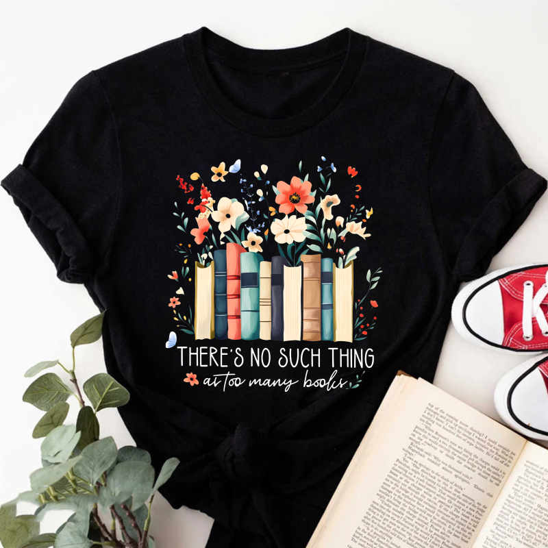 Wardrobecart Books And Flowers With Text Tshirt