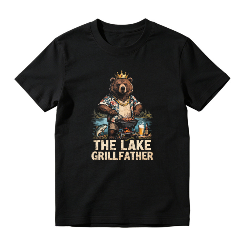 The Lake Grillfather Bear With Crown And Grill Unisex Classic T-shirt