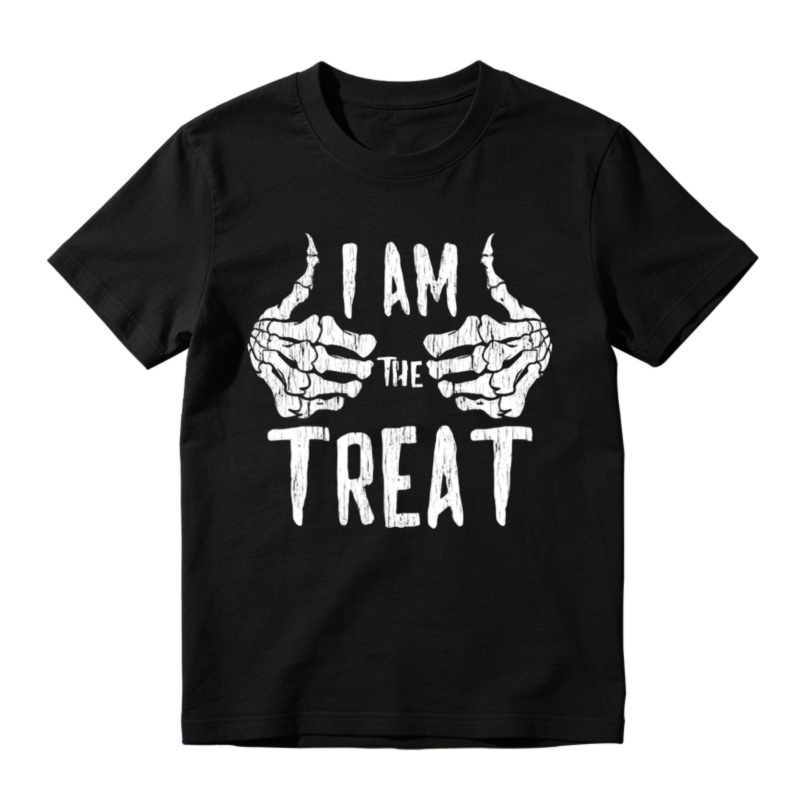 I Am The Treat Skeleton Hands Thumbs Up Halloween Graphic T-shirt