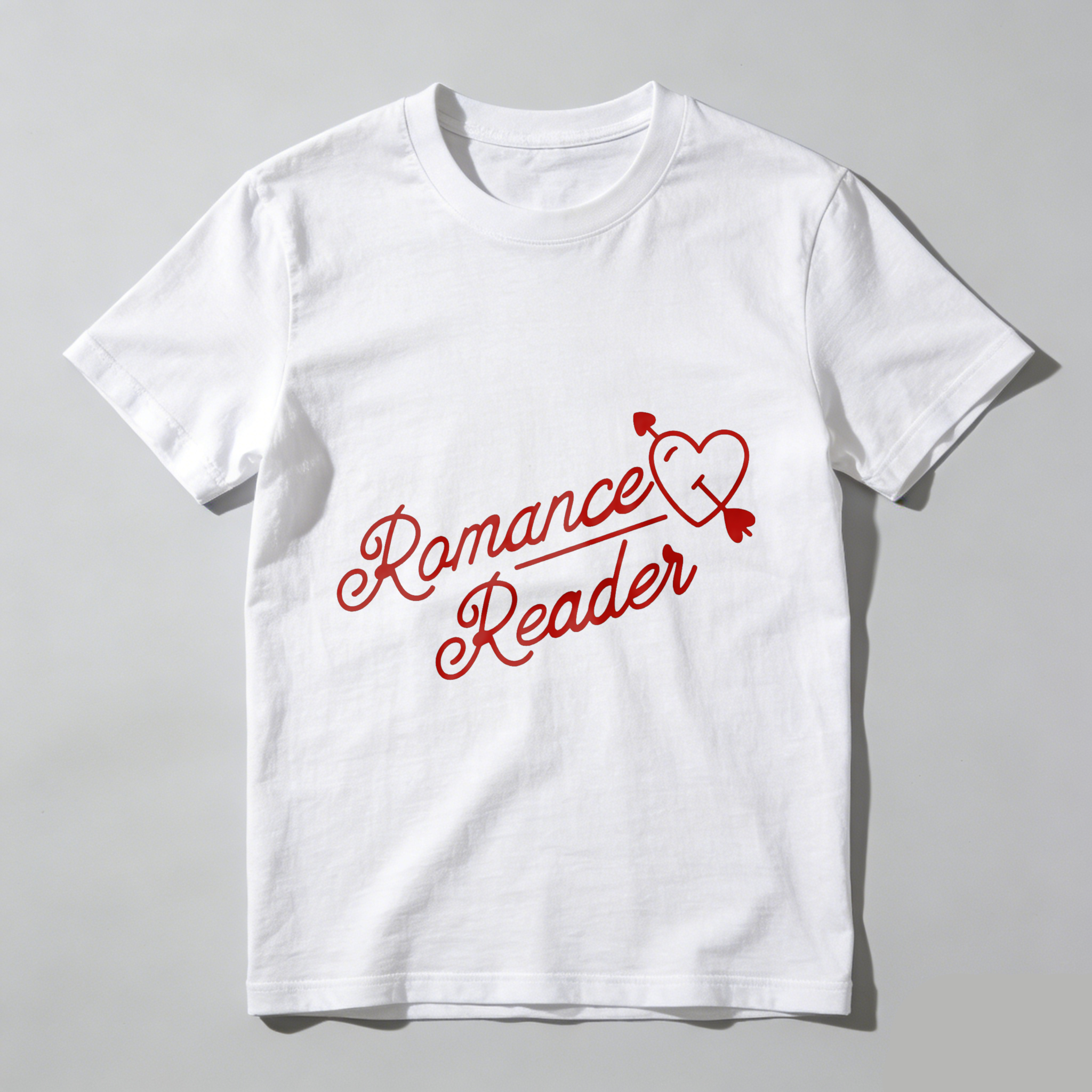 Wardrobecart Romance Reader Heart Arrow Design Tshirt