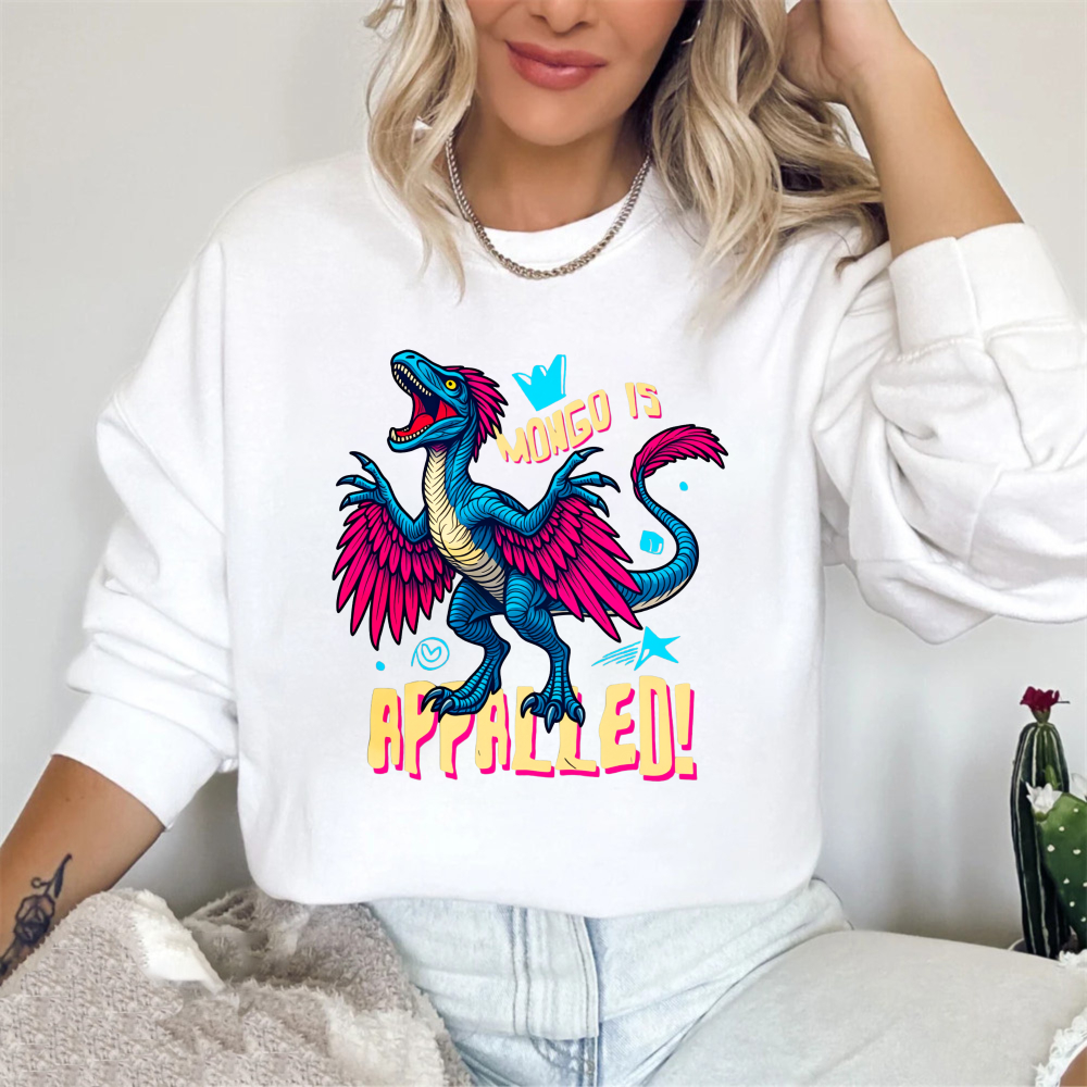 Wardrobecart Dragon With Crown And Text Mongo Is Appalled Unisex Classic Sweatshirt