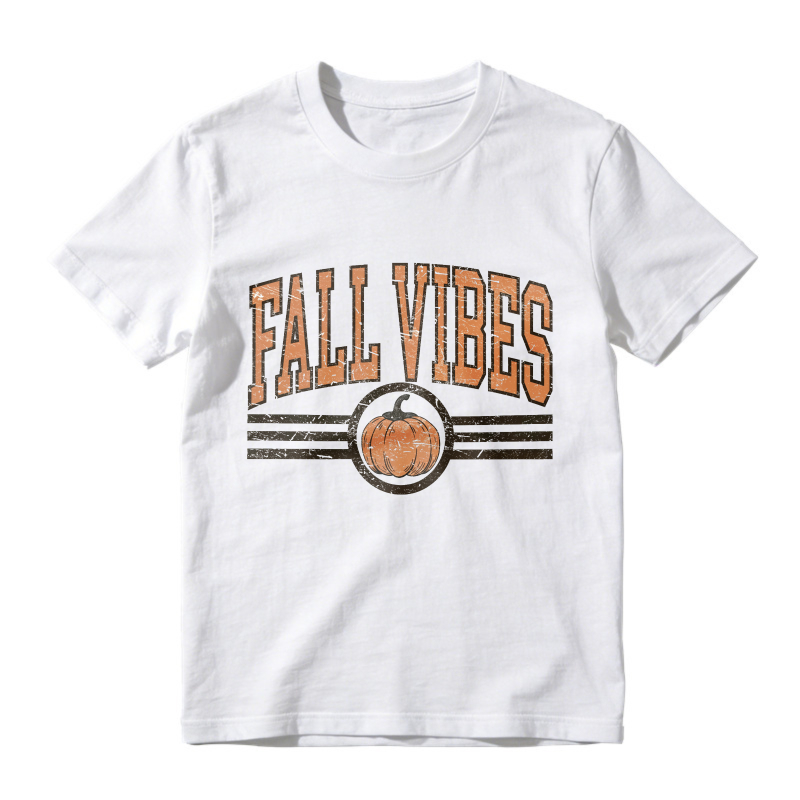 Fall Vibes Pumpkin Retro Graphic, Unisex Classic T-shirt