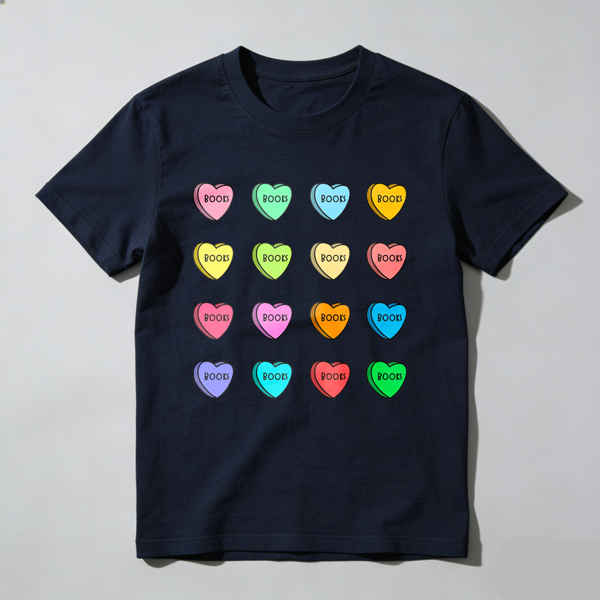 Wardrobecart Colorful Hearts With Word Boob Tshirt