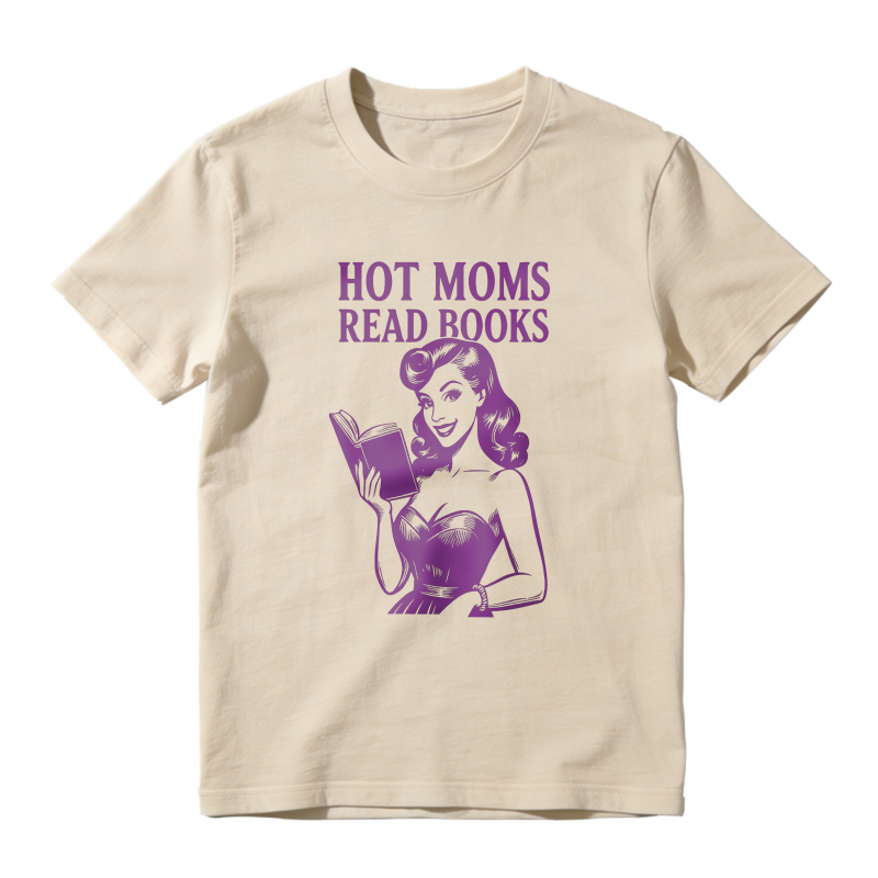Wardrobecart Hot Moms Read Books Vintage Woman Reading Book Design Unisex Classic T-shirt