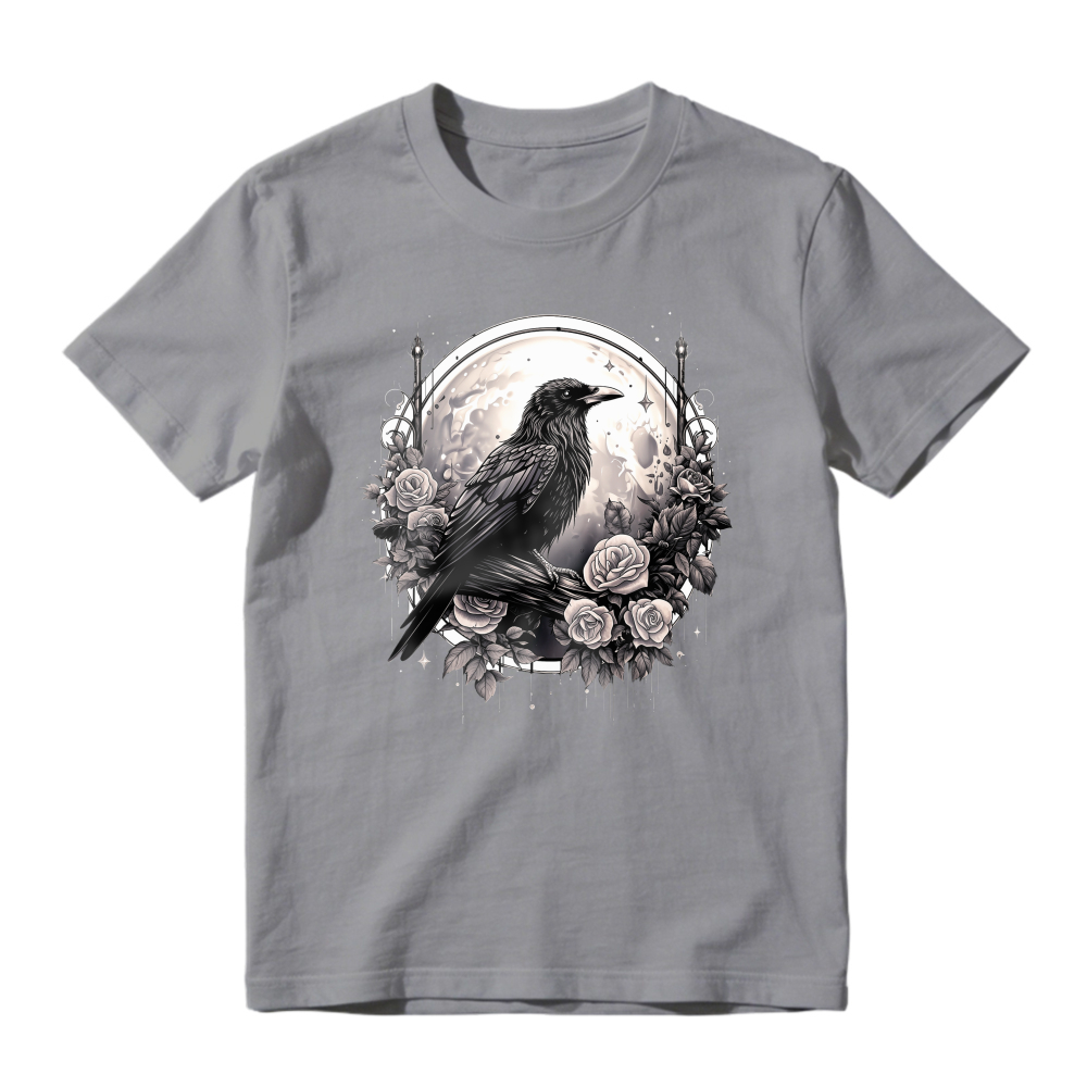 Raven And Roses Moon Gothic Art, Unisex Classic T-shirt