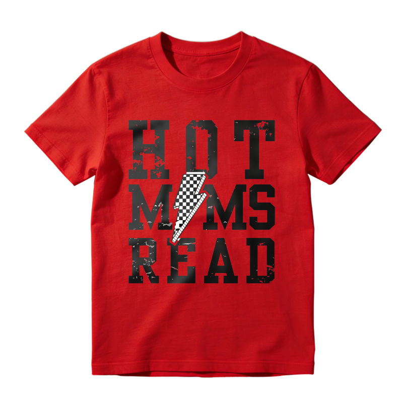 Wardrobecart Hot Mums Read With Lightning Bolt Pattern Unisex Classic T-shirt