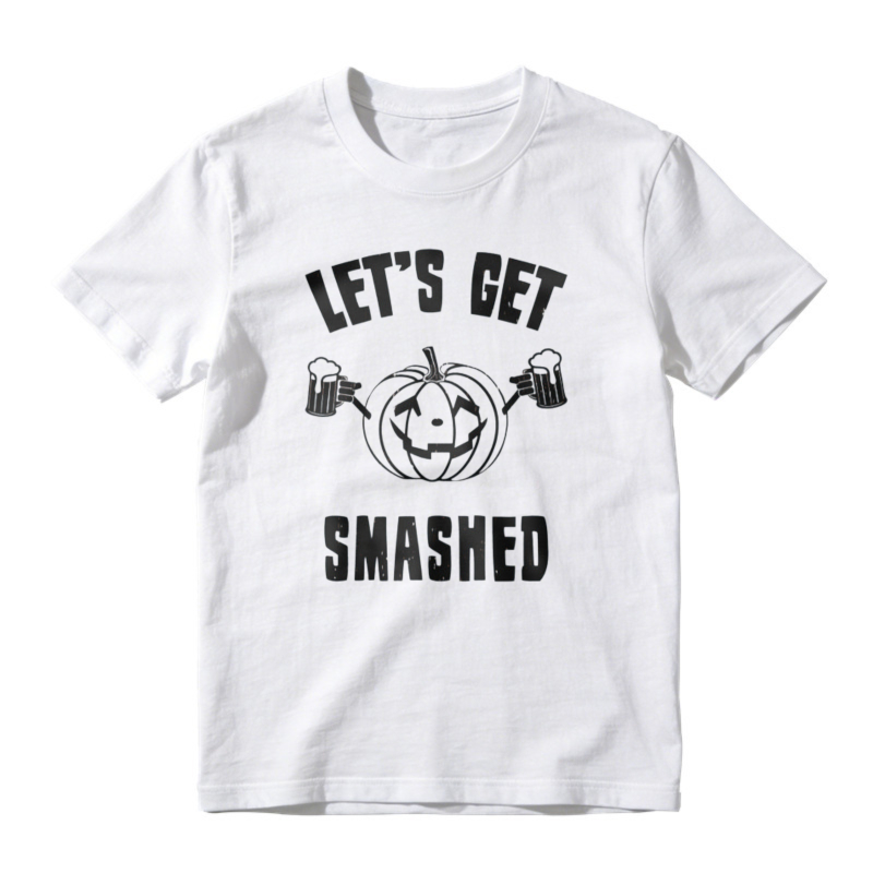 Lets Get Smashed Halloween Pumpkin Beer Mugs Graphic T-shirt