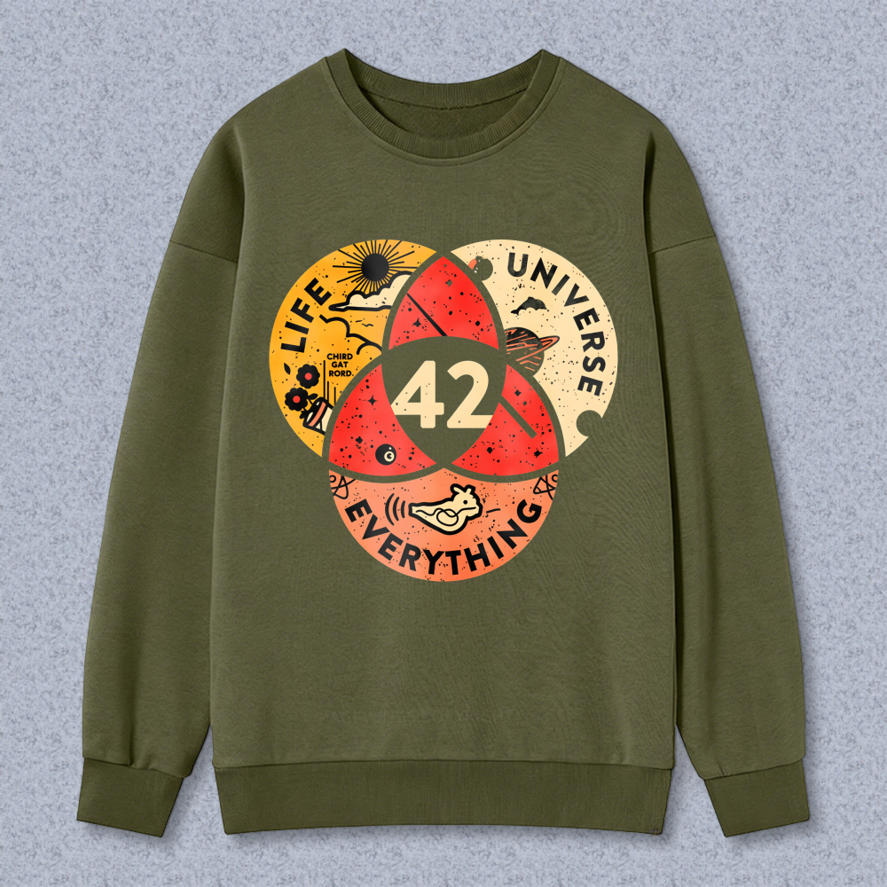 Wardrobecart Life Universe Everything 42 Venn Diagram Unisex Classic Sweatshirt