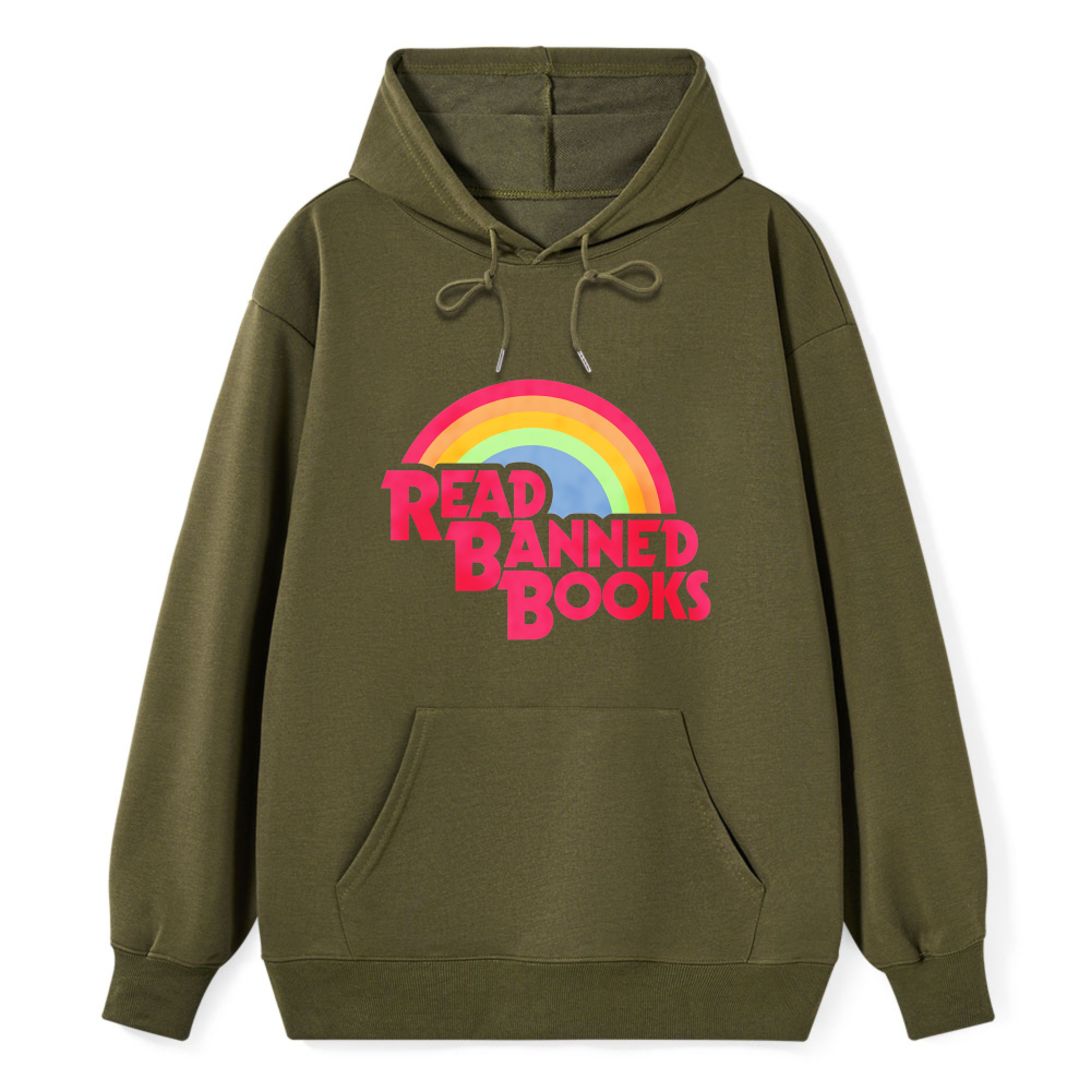 Wardrobecart Read Banned Books Rainbow Design Unisex Classic Hoodie