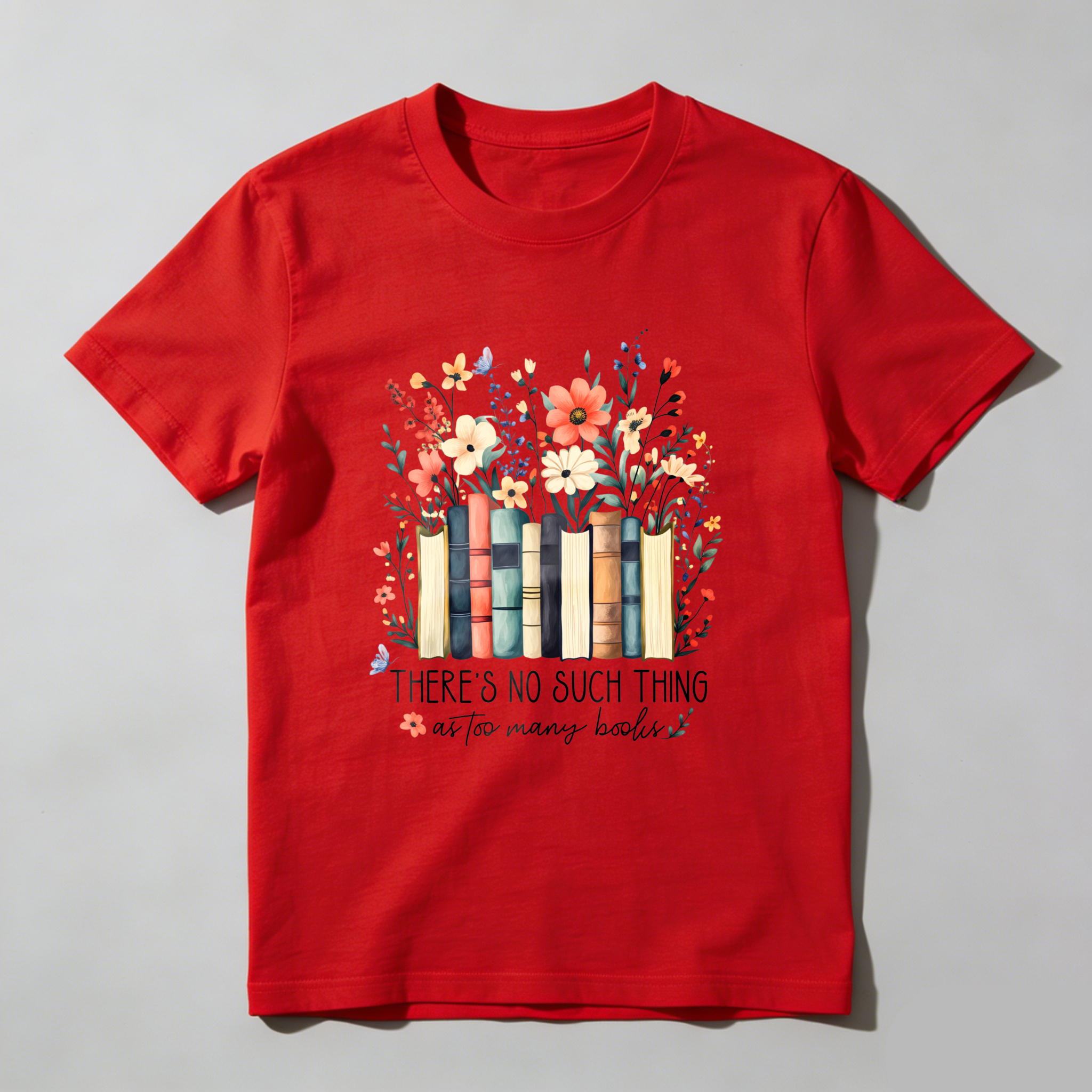 Wardrobecart Books Flowers And Butterflies Pattern Tshirt