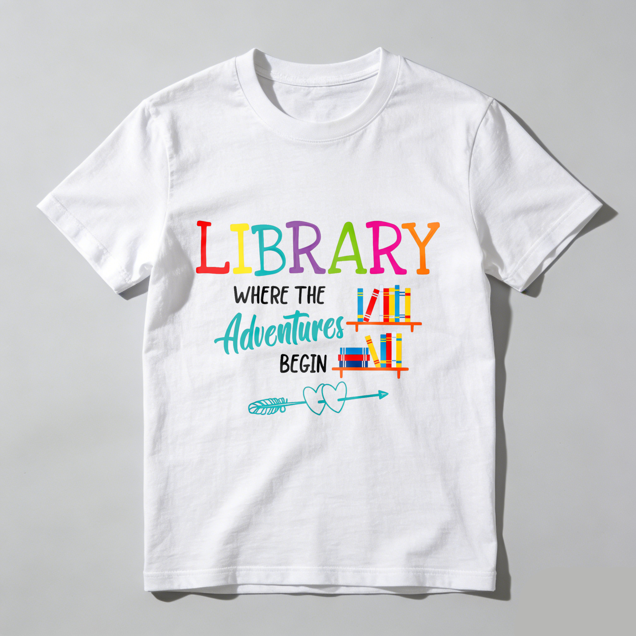 Wardrobecart Library Where The Adventures Begin Tshirt