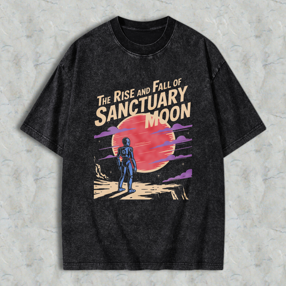 Wardrobecart The Rise And Fall Of Sanctuary Moon Space Adventure Unisex Washed T-shirt