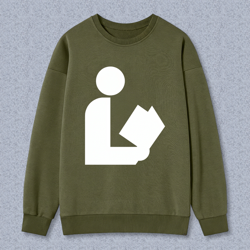 Wardrobecart Reading Person Icon Unisex Classic Sweatshirt
