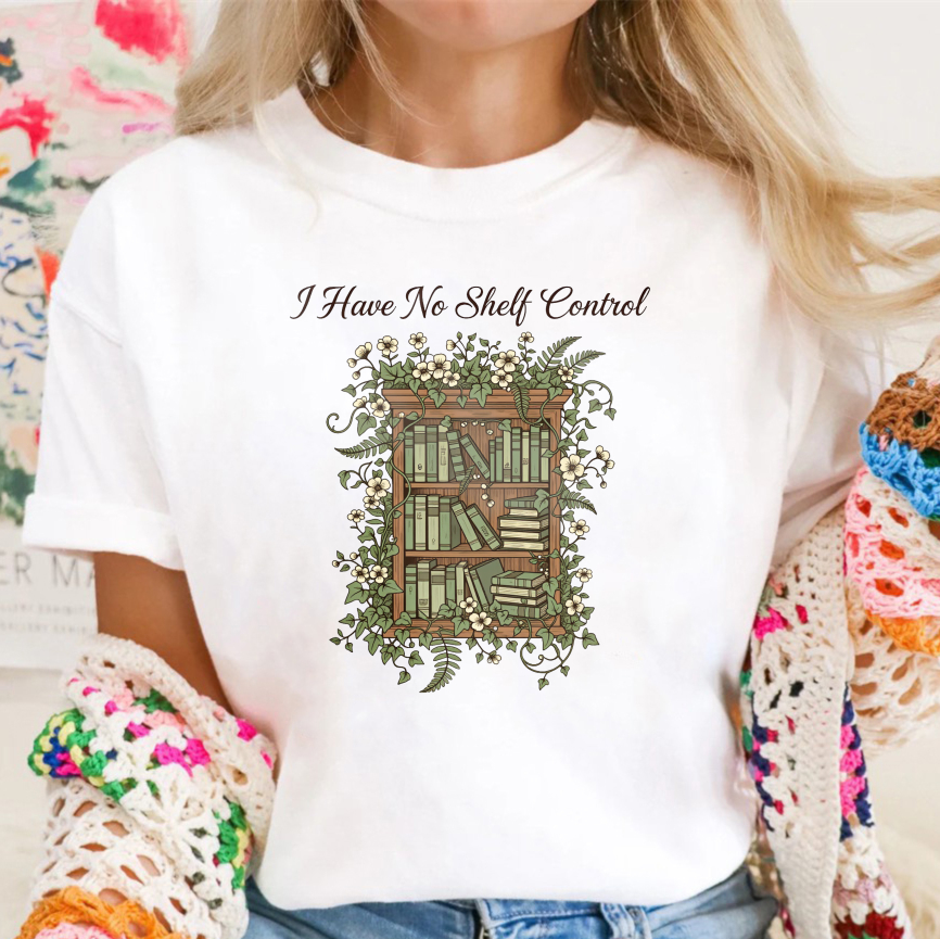 Wardrobecart Bookshelf With Flowers And Books I Have No Shelf Control Unisex Classic T-shirt