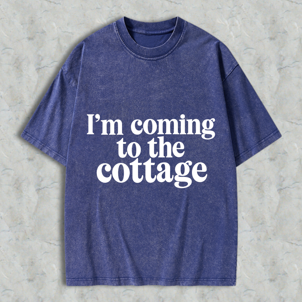 Wardrobecart Im Coming To The Cottage Unisex Washed T-shirt