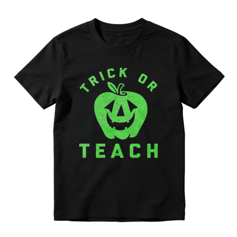 Trick Or Teach Halloween Pumpkin Teacher T-shirt