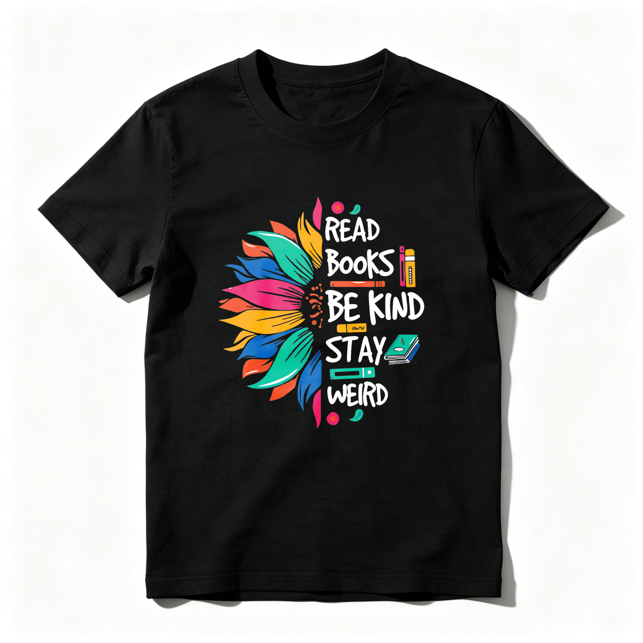 Wardrobecart Read Books Be Kind Stay Weird Tshirt